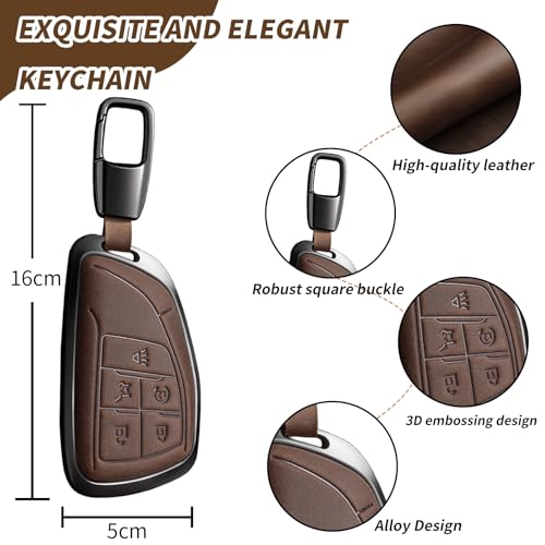 Key Fob Cover for 2022-2025 2026 Silverado 1500 Sierra 1500, 2024-2026 Silverado Sierra 2500HD 3500HD Buick Equinox (D5-Brown) - color: D5-brown