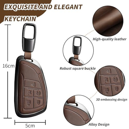 Key Fob Cover for 2022-2025 2026 Silverado 1500 Sierra 1500, 2024-2026 Silverado Sierra 2500HD 3500HD Buick Equinox (D5-Brown) - color: D5-brown