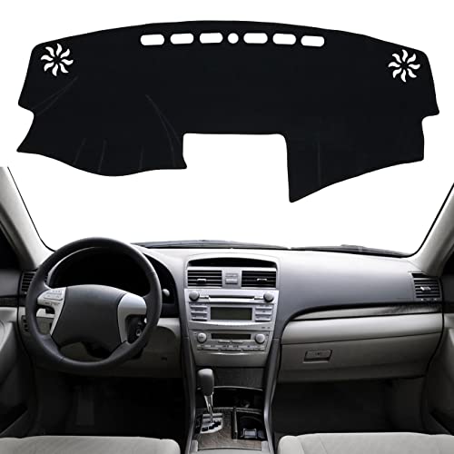 for Toyota Camry Accessories 2007-2011 Dashboard Cover Center Console Cover Dash Mat Carpet Protector Sunshield Cover Custom Fit, Black Trim - color: Black, size: 2007-2011