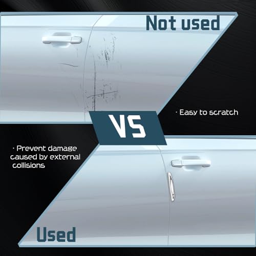 4PCS Car Door Edge Guards, Car Door Protector, Anti-Scratch Car Door Protector Trim Strip with Self Adhesive, Car Accessories Car Door Bumper Guards Universal for SUV Pickup Truck (White)