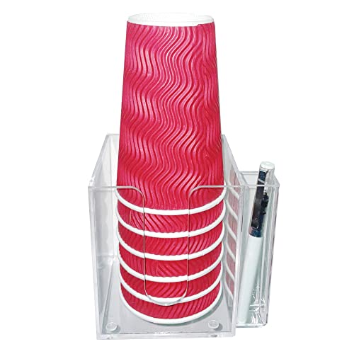 YeeBeny Cup Holder with Marker Slot, Acrylic Party Cup Organizer Storage Party Cup Dispenser Cup Mark Your Cup, Single Cup Dispenser, Disposable Cup Dispenser, Perfect for Any Occasion - size: Single