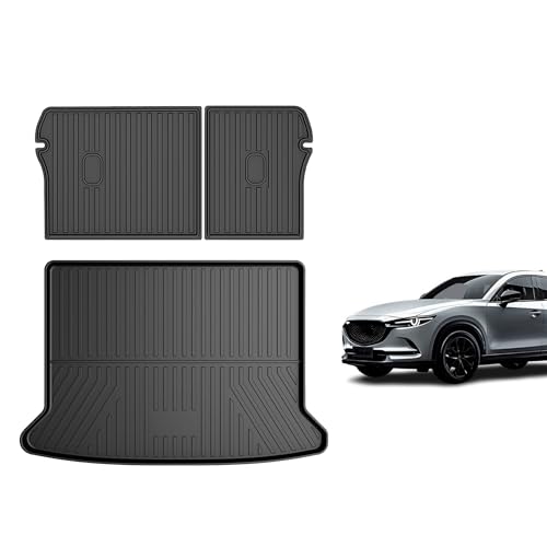 Truck Mat & Rear Backrest Mat fit for Mazda CX-30 2020-2026 Cargo Liners All Weather Anti-Slip Split Dog Liner CX30 Accessories (Cargo Liner +Backrest Mats) - style: 17) for Mazda CX-30 2021-2025 Cargo Liner & Seat Back Mat