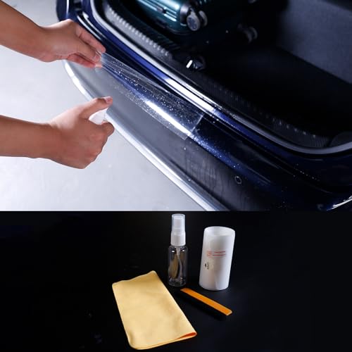 Car Rear Bumper Protector 8.5 Mil Clear PPF Film for Car Paint Protection, Universal Door Entry Edge Guard & Scuff Plate Protector, Invisible Anti-Scratch Door Step Wrap for Cars, SUV, Trucks - size: TPU 8.5 mil 35.43"L x 2.56"W
