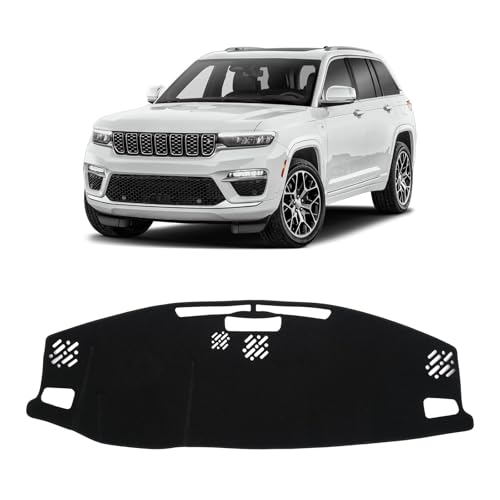 KUST Black Dash Cover for Jeep Grand Cherokee 4XE 2022-2025 2026 Non-Slip Dashboard Cover Interior Accessories for Jeep Grand Cherokee 4XE Custom Fit Dashboard Mat Sunshade Windshield No Glare - size: For Grand Cherokee 4XE 22-26