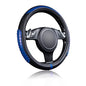 Flying Banner car Steering Wheel Cover Gel Massage Velvet Cool Warm Universal Size 15 inches SUV Truck Anti Slip Odorless Summer Winter (Black Blue, Gel Massage) - color: Black Blue