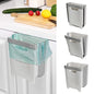 Hanging Collapsible Trash Can - 9L Wall Mounted Foldable Waste Bin for Kitchen Cabinet Door - Quickly Clean Counter, Sink, Bathroom - RV, Car, Camping Folding Garbage Basket (White) - color: White
