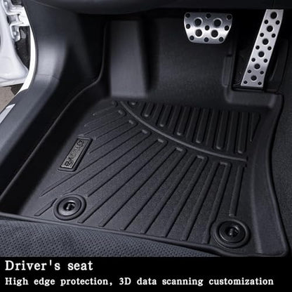 Floor Mats for 2025 2026 Subaru Forester (Only Fit Hybrid Version) with Cargo Liners & Backrest Mat,TPE All Weather Protection 1st & 2nd Row Floor Liners with Full Set Car Mats Accessories - size: 25-26丨Forester Hybrid mat