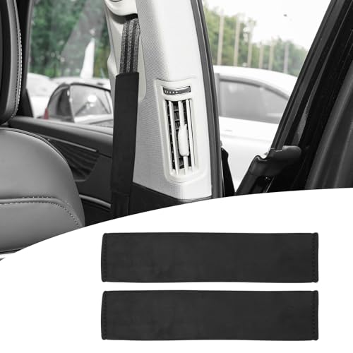 2 Pack Universal Car Seat Belt Pads Cover Soft Seatbelt Cover for Shoulder Pad Neck Cushion Protector Safety Strap Cover for Auto SUV Truck Airplane Black (9.4in) - color: black, size: 9.4 inch
