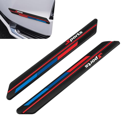 2 PCS Car Door Scratch Protector Trim, PVC Black Sport Style Car Bumper Protector Stickers, Self-Adhesive Angled Fold Body Containment Strip, Universal for Most Cars