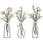 YAKii 3 Pieces Metal Flowers Wall Decor Metal Vase Wall Art Minimalist Floral Wall Sculpture Hanging for Living Room Bathroom Bedroom Kitchen Dining Room Perfect Housewarming Gifts(Beige Gold)