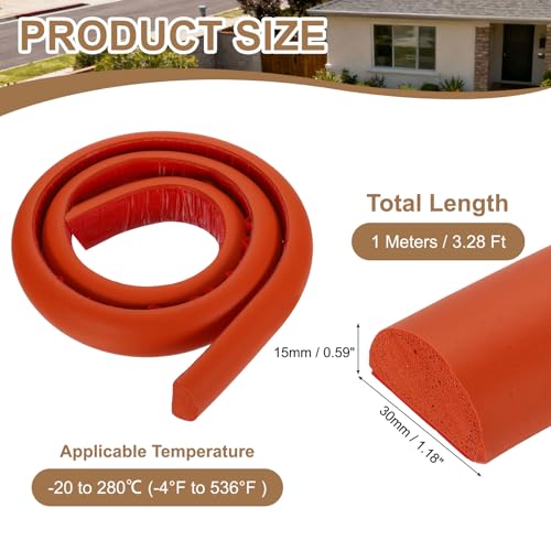 uxcell 3.28 ft Foam Backer Rod, 1.18" x 0.59" D-Shaped Solid Joint Filler, Foam Seal Strip for Caulk Saver, Rope Caulk Cement Crack Filler, Red - size: 3.28 ft x 1.18" x 0.59"