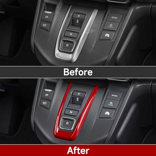 Hybrid Center Gear Shift Panel Decals for Honda CRV 2017 2018 2019 2020 2021 2022 Accessories CR-V ABS Interior Stickers, Red - color: Hybrid Center Gear Shift, Red