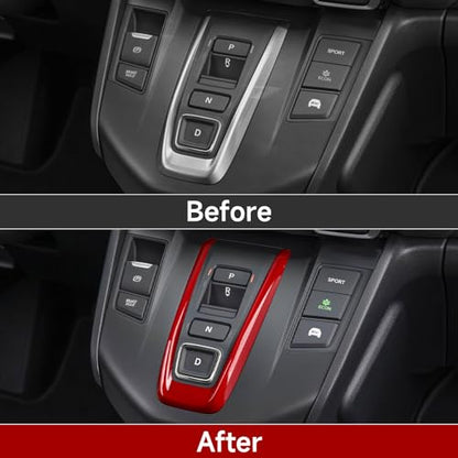 Hybrid Center Gear Shift Panel Decals for Honda CRV 2017 2018 2019 2020 2021 2022 Accessories CR-V ABS Interior Stickers, Red - color: Hybrid Center Gear Shift, Red
