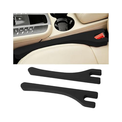 Car Seat Gap Filler, 2PCS Between Seat and Centre Console No Drop Vehicle Gap Plug, Automotive Interior Front Chair Blocker Stop Things from Dropping, Universal for SUV Caravan Truck (Black) - color: Black