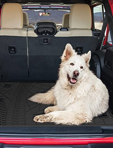JOYTUTUS Cargo Mat fits 2018-2026 Wrangler JL 4X4 with OEM Subwoofer, All-Weather Guard Trunk Mat Cargo Liners Heavy Duty Waterproof Odorless Durable for Wrangler JL 2018-2026 4 Door - NOT FIT 4XE