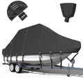 Trailerable T-Top Boat Cover Ture 1200D Solution Dyed Hard Top/T Top Boat Cover with 19 Windproof Straps, Motor Cover Fit 19'-21' Long Beam Width Up to 106" Center Console Boat with T Top Roof