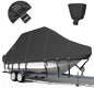 Trailerable T-Top Boat Cover Ture 1200D Solution Dyed Hard Top/T Top Boat Cover with 19 Windproof Straps, Motor Cover Fit 19'-21' Long Beam Width Up to 106" Center Console Boat with T Top Roof