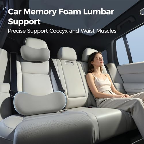 Lumbar Support Pillow - Back Pain Relief Cushion, Fits Tightly Around the Coccyx, Ergonomics Memory Foam, Skin-Friendly Fabric, Fit Car Drive, Office Chair, Rest Seat, Wheelchair (Gray) - color: Gray