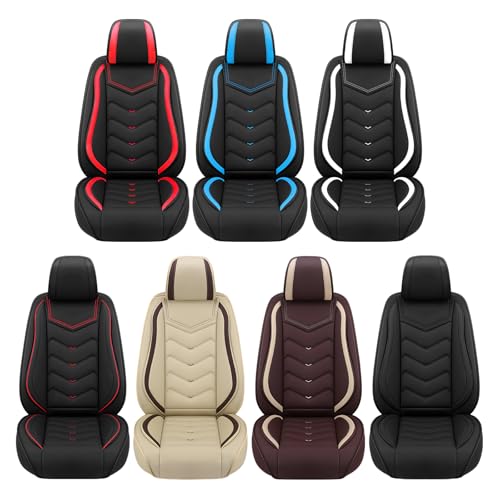 Car Seat Covers Fit for Honda 2000-2026, Stylish Sport Seat Covers, Waterproof Wear-Resistant Premium Nappa Leather Car Seat Covers.(2 Pcs Front/Black Blue)