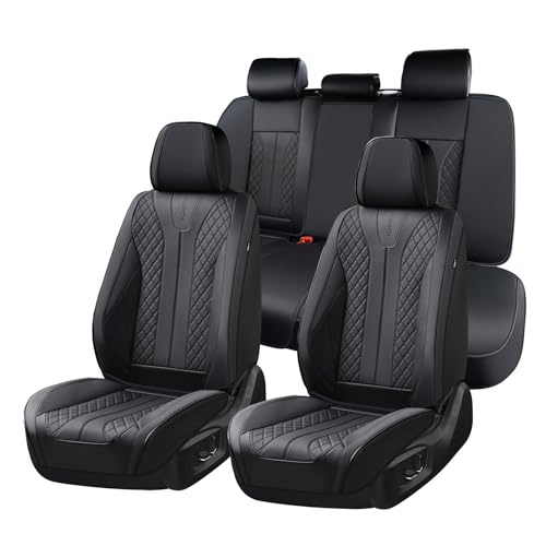 FLORICH Leather Seat Covers Full Set Automotive Seat Covers Black Car Seat Covers Waterproof Front and Back Seat Covers Car Seat Cushion Protector Universal Fit for Most Cars SUV Trucks, Black - color: Black, size: FullSet