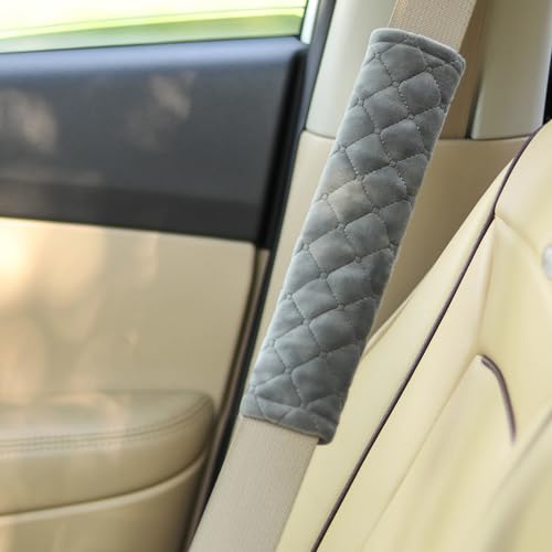 Amooca Soft Automotive Seat Belt Cover Seatbelt Shoulder Pad Neck Protector Cushions Universal Fit SUV Trucks Backpack 2 PCS Dark Grey 10.2in - color: Dark Grey, size: 10.2in-2pc