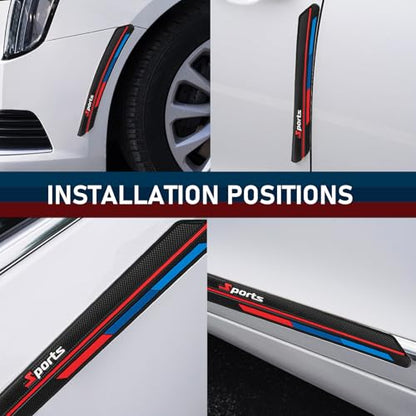 2 PCS Car Door Scratch Protector Trim, PVC Black Sport Style Car Bumper Protector Stickers, Self-Adhesive Angled Fold Body Containment Strip, Universal for Most Cars