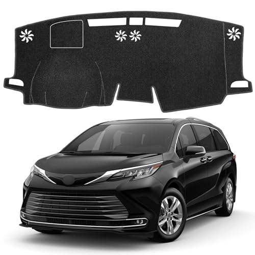 Dash Cover Mat for Toyota Sienna 2021 2022 2023 2024 2025 Accessories Non-Slip Dashboard Cover Mat Sunshade UV Rays Protector Interior Accessories - size: Sienna 2021-2025