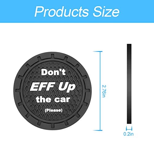 Car Cup Coaster, 4Pcs 2.75 Inch Auto Cup Holder Insert Coasters, Non-Slip Waterproof Embedded Drink Mat, Automotive Interior Accessories for Men and Women (A Black/4PCS) - color: A Black/4PCS