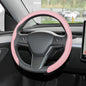 Nappa Leather Steering Wheel Cover,Universal Fit 15 Inch-Premium Non-Slip Breathable Comfort Grip for Cars Trucks SUVs,Anti-Slip Durable Interior Upgrade Light Pink - color: Light Pink