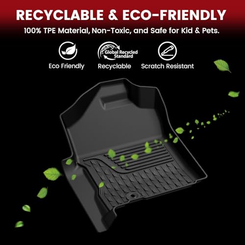 LASFIT Floor Mats for 2002-2008 Dodge Ram 1500 Quad Cab, 2003-2009 for 2500/3500 Bucket Seating, Not Fit Have 4X4 Shifter, All Weather TPE Custom Fit Car Mats Floor Liners 1st & 2nd Row, Black - style: 2) 1500 | 2002-2008 | Quad Cab Bucket Seat Floor Mats
