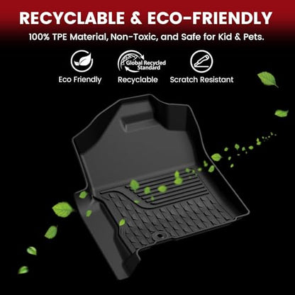 LASFIT Floor Mats for 2002-2008 Dodge Ram 1500 Quad Cab, 2003-2009 for 2500/3500 Bucket Seating, Not Fit Have 4X4 Shifter, All Weather TPE Custom Fit Car Mats Floor Liners 1st & 2nd Row, Black - style: 2) 1500 | 2002-2008 | Quad Cab Bucket Seat Floor Mats