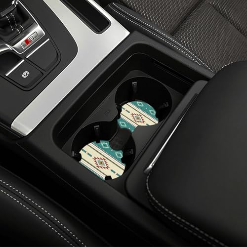Rustic Western Aztec Steering Wheel Cover for Women Men with 2 Pcs Car Coasters, 15 Inches Neoprene Anti-Slip Cute Universal Car Accessories Protective Cover for Vehicle - color: Rustic Western Aztec