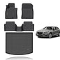 KELCSEECS® Floor Mats & Cargo Liner Custom for 2014-2018 Mazda 3(Only Fits Hatchback),All Weather Protection TPE Floor Liners Front & Rear Row Full Set Accessories Black - style: 23) For 2014-2018 Mazda 3 Full Set