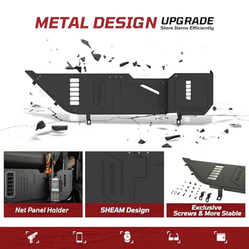 Metal Front Door Pocket Storage Box Compatible with 2018-2025 Jeep Wrangler JL 2/4 Door 4XE Gladiator JT, Car Side Insert Organizer Box Interior Accessories Replaces Weak Saggy Net -2PCS