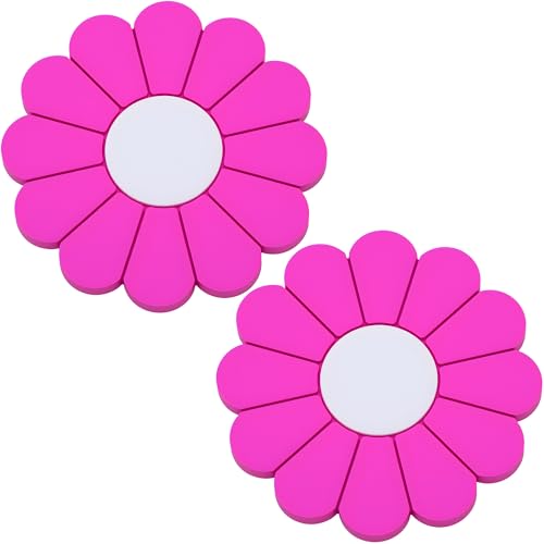 2-Pack Car Cup Holder Coaster Inserts, Daisy Shape, 2.75 Inch Non-Slip Silicone Cup Holder Insert, Universal Non-Slip Cup Holders, Car Accessories Interior for Women and Man (Rose Red) - color: Rose Red, size: 2 pcs