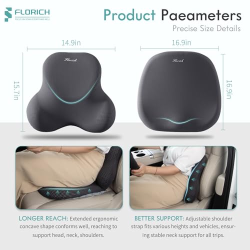 Car Seat Cushion and Lumbar Support Pillow for Office Chair Car, Ergonomic Memory Foam, Relieves Back Sciatica Pain, Pressure-Relieving Back Support for Car, Office Chair & Wheelchair – Gray - color: Deepgray, size: Seat Cushion&Lumbar Pillow