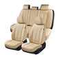 Coverado Car Seat Covers Full Set, Beige Seat Covers Front Seats Back Seat Covers, Nappa Leather Waterproof Car Seat Cover, Car Seat Cushion, Car Seat Protector Universal Fit Most Cars - color: Z-Beige, size: FullSet