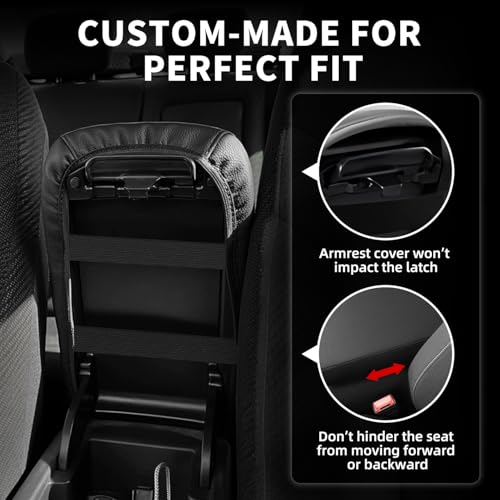 Center Console Armrest Cover Compatible with Honda Civic 2012-2015 Accessories, Premium Leather Arm Rest Cover Pad, Car Middle Console Cover (Black) - size: 2012-2015 Honda Civic