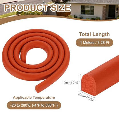 uxcell 3.28 ft Foam Backer Rod, 0.39" x 0.47" D-Shaped Solid Joint Filler, Foam Seal Strip for Caulk Saver, Rope Caulk Cement Crack Filler, Red - size: 3.28 ft x 0.39" x 0.47"