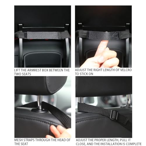 Car Net Pocket Handbag Holder, Mesh Vehicle Storage Organizer Between Front Seats, Large Capacity Auto Purse Holder for Backseat Pet Kid Barrier, Universal for SUV, Truck, RV (Black)