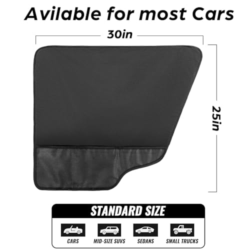 fidozen Dog Car Door Protector - 2 Pack Durable & Universal Fit Anti-Scratch Waterproof Vehicle Door Covers, Guards Your Car from Dog Scratching, Essential Accessories for SUV Interiors，Black