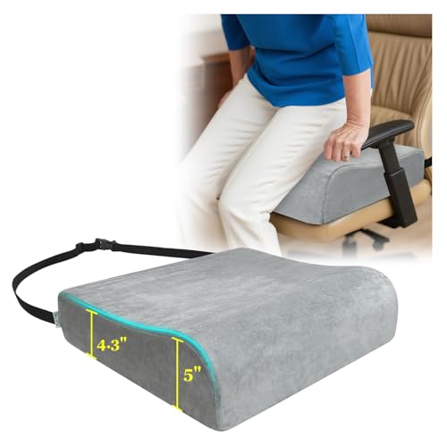 Adult Seat Booster Chair Lift Cushions for Elderly, Office Extra Thick Large Cushion to Raise Height, Heavy People Seniors Wheel Chair Pad, Back Tailbone Sciatica Pressure Relief Foam
