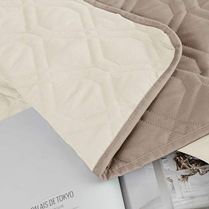 Ameritex Waterproof Dog Bed Cover Pet Blanket for Furniture Bed Couch Sofa Reversible - color: Cream+beige, size: 30x53 Inch (Pack of 1)