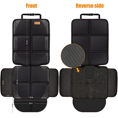 Car Seat Protector, 2 Pack, Thickest Padded 600D Fabric Padding, Waterproof, Durable, Anti Slip Backing, Child Seat Protection, Suitable for Babies, Toddlers, Children