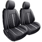 Tomatoman Tacoma Seat Covers Custom Fit for Tacoma 2005-2023 2024 2025 2026 Truck Access Crew Double Cab TRD Offroad Limited SR5 V6 Pickup Waterproof Faux Leather Car Cushions(2 PCS Front/Black-White) - color: 2 PCS Front/Black-White