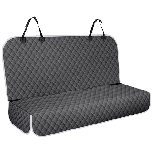 NECKORY Backseat Cover for Dogs, Waterproof and Non-Slip Pet Bench Seat Covers, Car Seat Protector for Back Seat, Universal Size Rear Car Seat Cover Fits Cars, Trucks and SUVs, L-Charcoal Grey&Grey - color: Charcoal Grey&Grey, size: Large