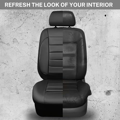 CAR PASS Leather Seat Covers Full Set Universal Water Resistant 3D Foam Back Support, Luxury Comfort Automotive 5 Seat Covers All Season Fit for SUV,Sedan,Van, Airbag Compatible Elegance(Pure Black) - color: All Black