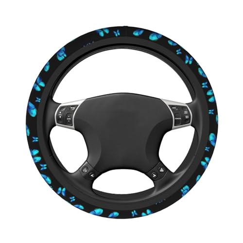 Blue Butterfly Steering Wheel Cover - Beautiful Galaxy Butterfly Steering Wheel Car Accessories Universal 15 Inch Steering Wheel Cover Women Men Anti Slip Breathable Wheel Cover Protector - color: Butterfly Blue