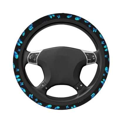 Blue Butterfly Steering Wheel Cover - Beautiful Galaxy Butterfly Steering Wheel Car Accessories Universal 15 Inch Steering Wheel Cover Women Men Anti Slip Breathable Wheel Cover Protector - color: Butterfly Blue