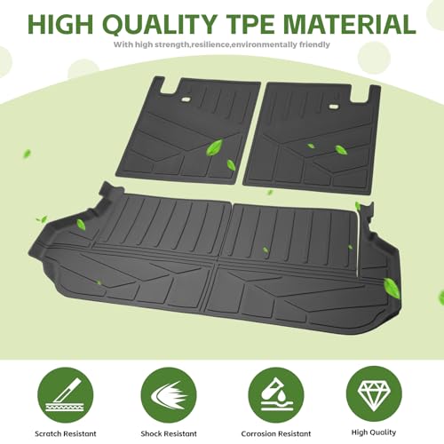 Cargo Liners for 2025 2026 Toyota 4Runner 7 Seats Gas, Trunk Mat with 3rd Row Seat Back Cover All Weather Rear Cargo Mat Backrest Protector Accessories (Not for Hybrid EV&i-Force MAX) - size: 7Seats-Trunk+Seatback Mats(3rd Row)